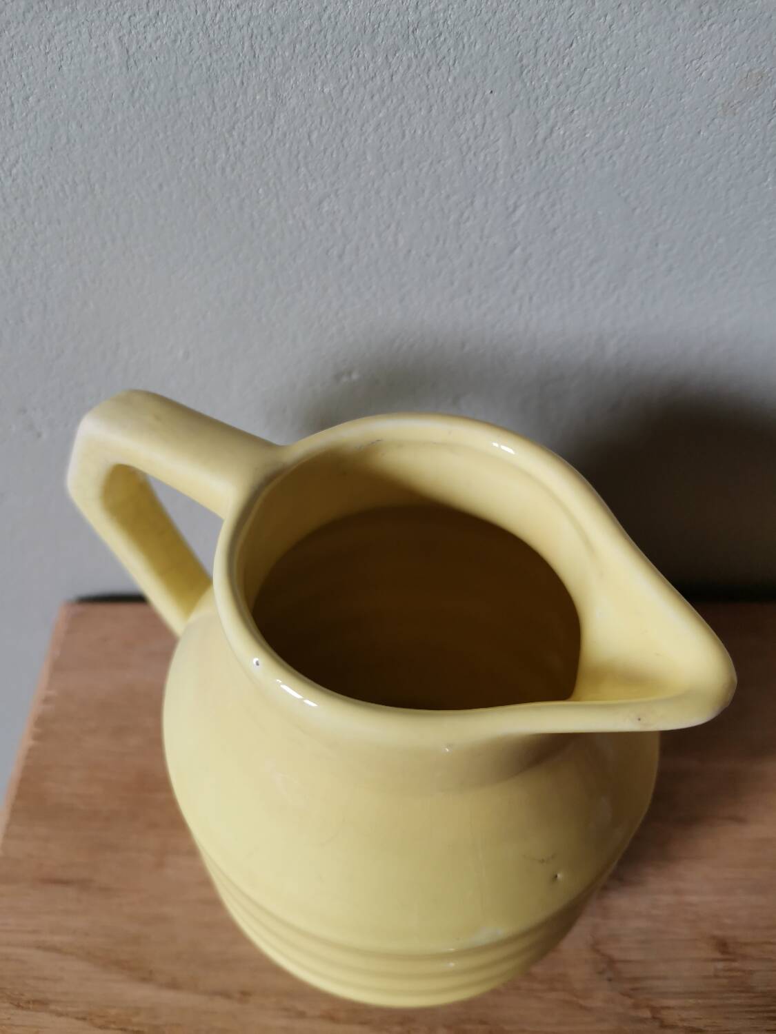 Vintage yellow milk jug pitcher carafe onnaing made in France