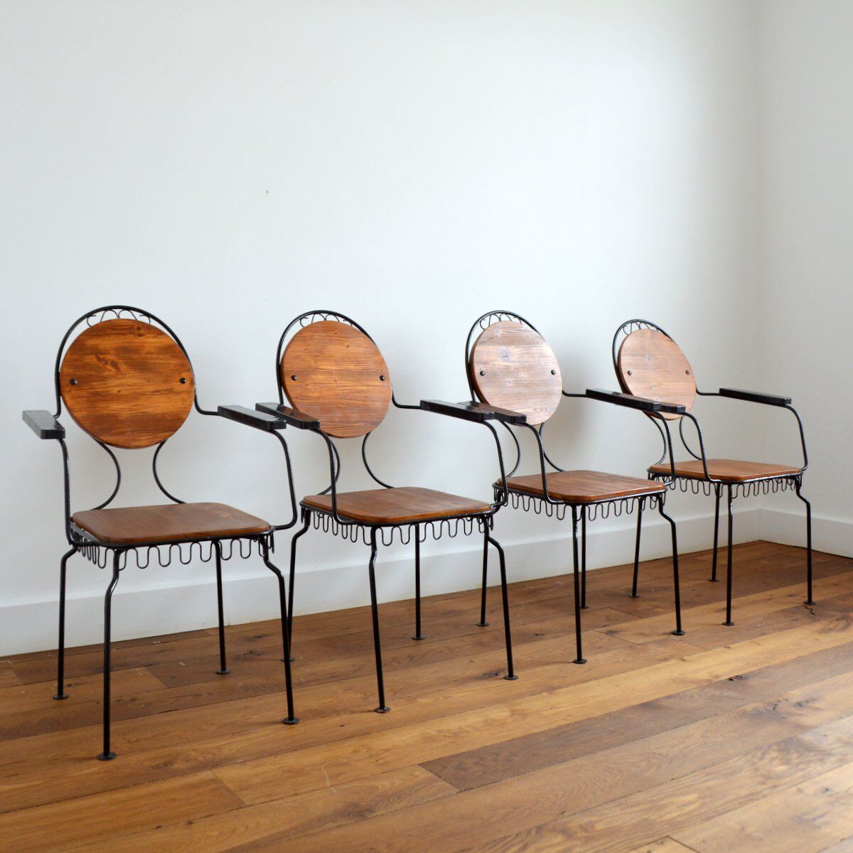 Suite of 4 vintage garden chairs 1950s