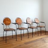 Suite of 4 vintage garden chairs 1950s