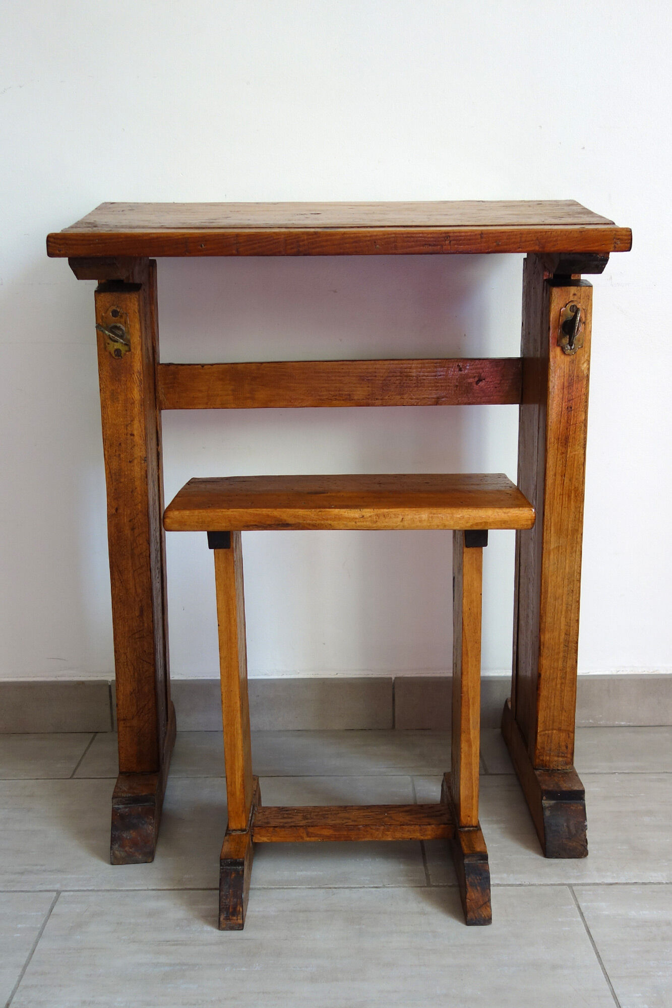 Architect's table and stool by Féret, France, 1890