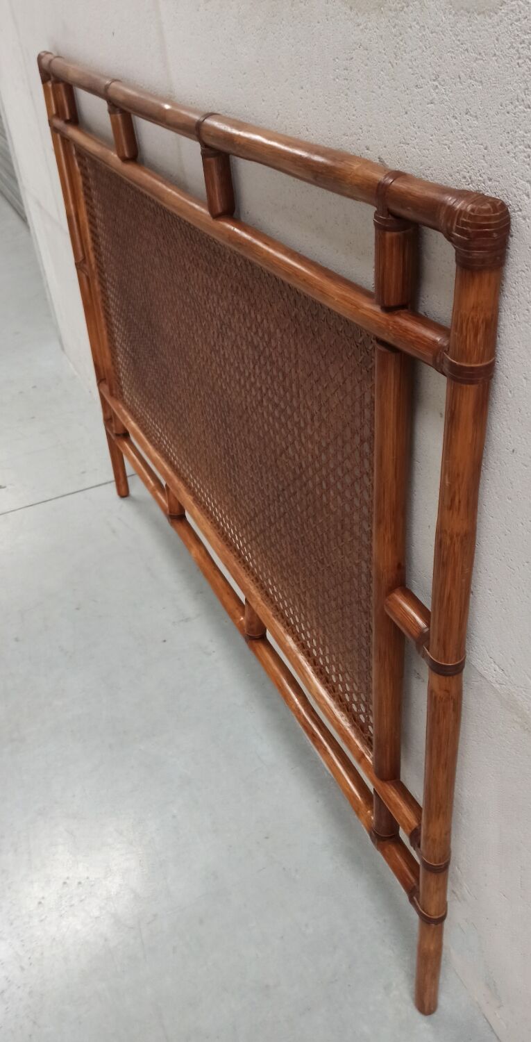 Traditional bamboo and cane headboard, 70's