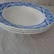 3 Plates faience old Sarreguemines Villeneuve blue décor