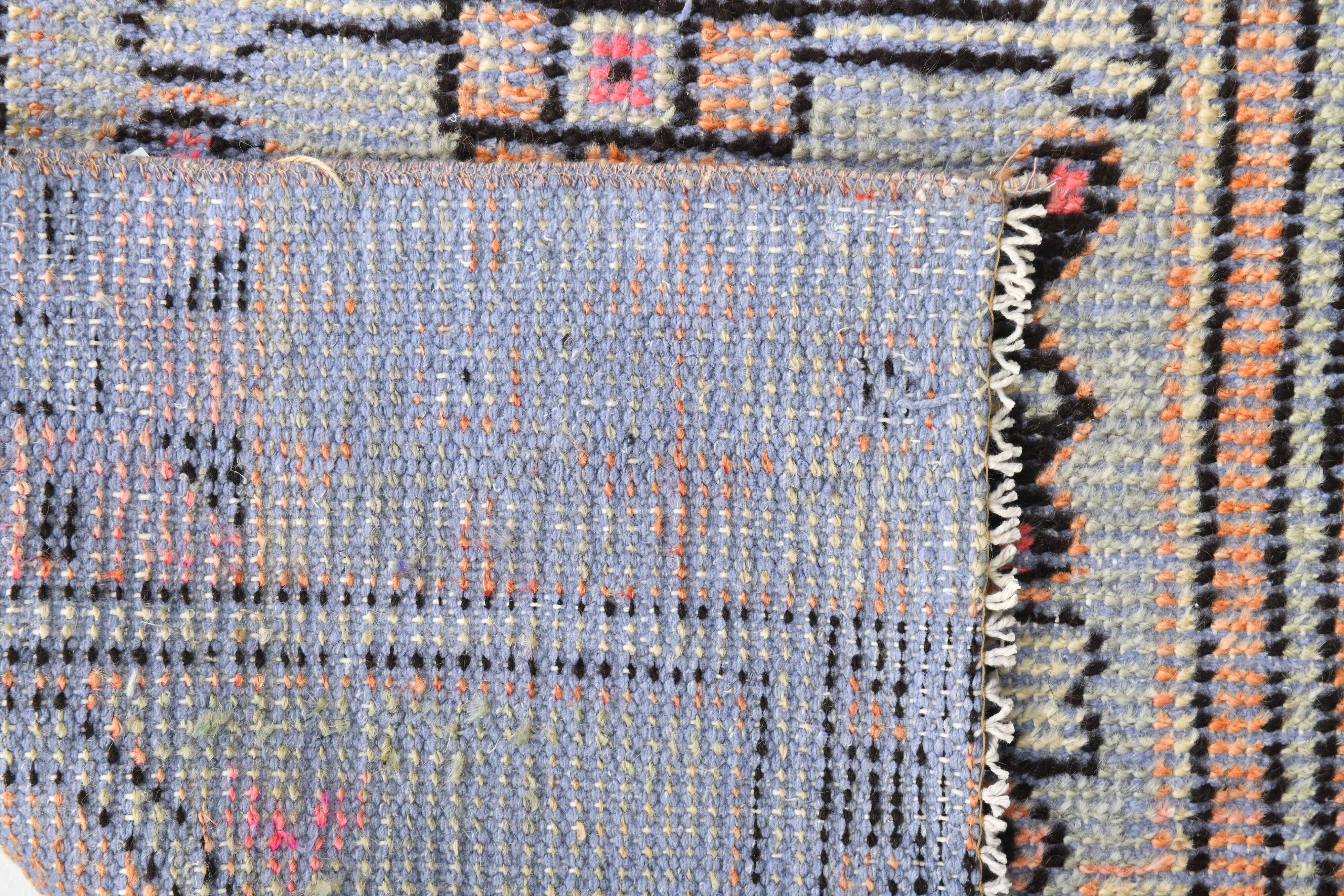 3x8 Ligth Blue Vintage Runner Rug, 77x229Cm