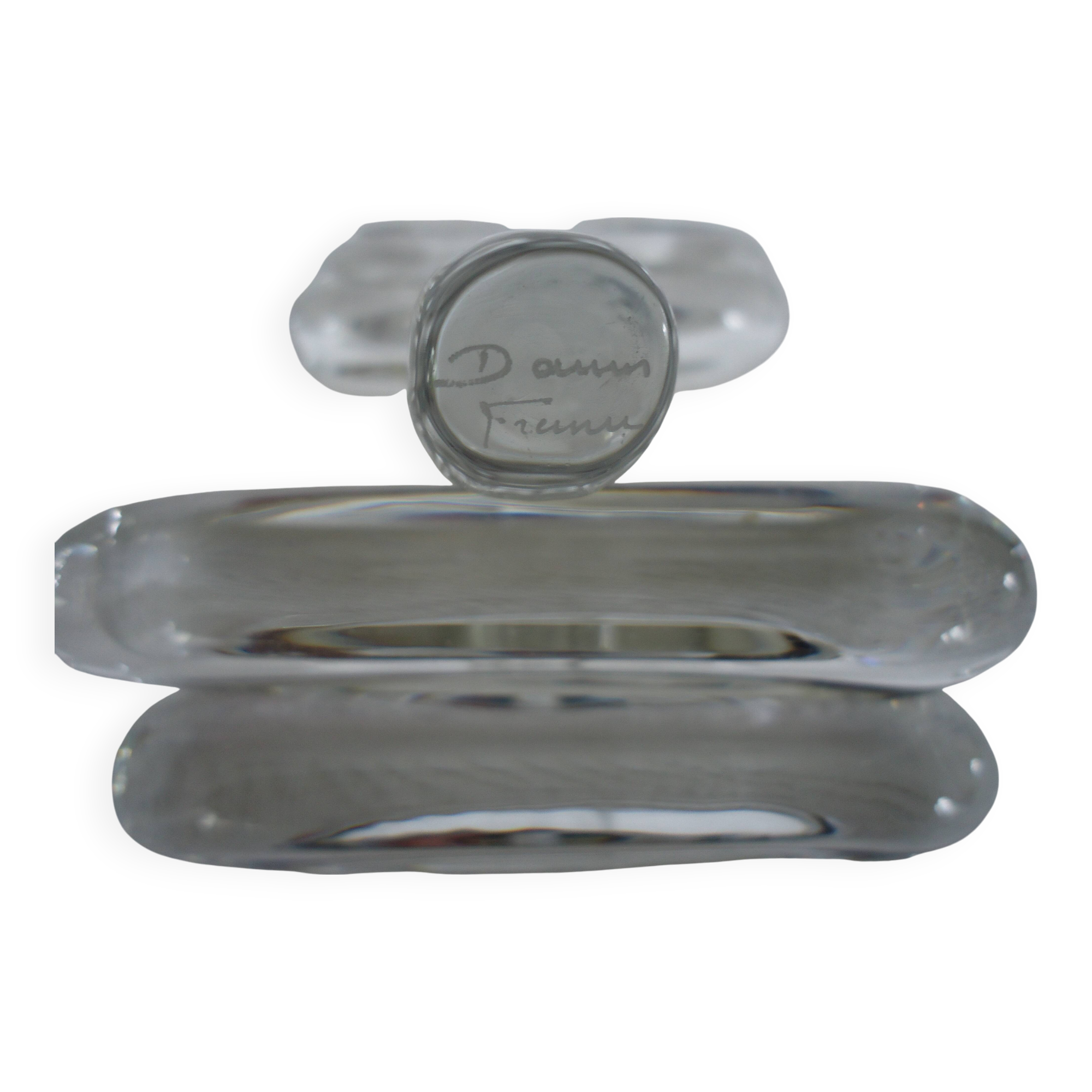 Set of six crystal knife rests, signed DAUM