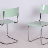 Restored Bauhaus Pair of Chairs, M. Stam, R.Slezak, Chrome-plated Steel, Czechia, 1930s