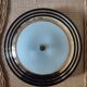 Art deco ceiling light in brass and textured glass