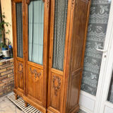 Antique carved wooden bookcase
