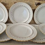24 vintage L'amandimoise earthenware plates
