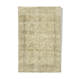 Handmade decorative oriental beige carpet 200 cm x 305 cm