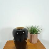 Vase vintage en porcelaine noire d'Allemagne de l'Ouest par Scheurich
