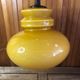 Old Yellow Opaline Pendant Light White Interior 1970s Vintage #A380
