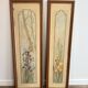 Pair of Art Nouveau Decorative Panels with Purple and Yellow Irises. Work