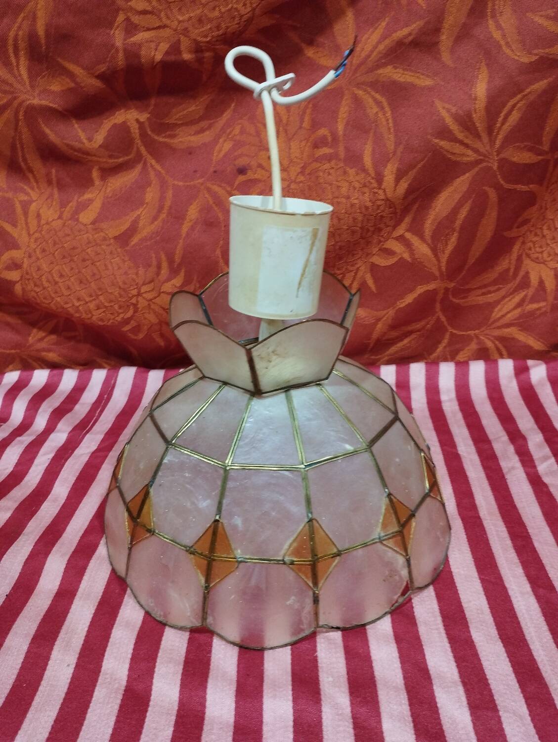 Mother-of-pearl and brass chandelier lampshade