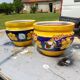 Pair of glazed terracotta planters