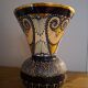 Quimper vase in earthenware - relief enamelled beaded pattern