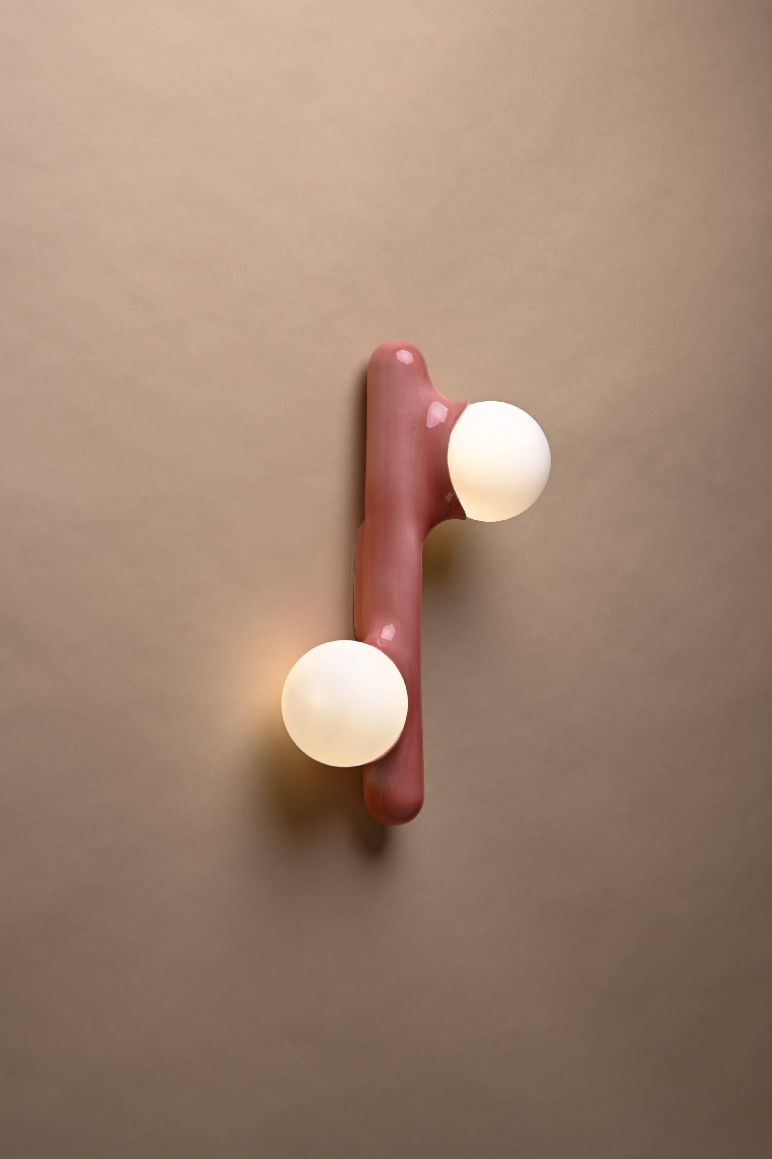 Prickly pear applique - old pink enamel