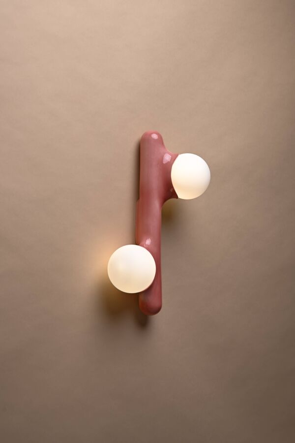 Prickly pear applique - émail vieux rose