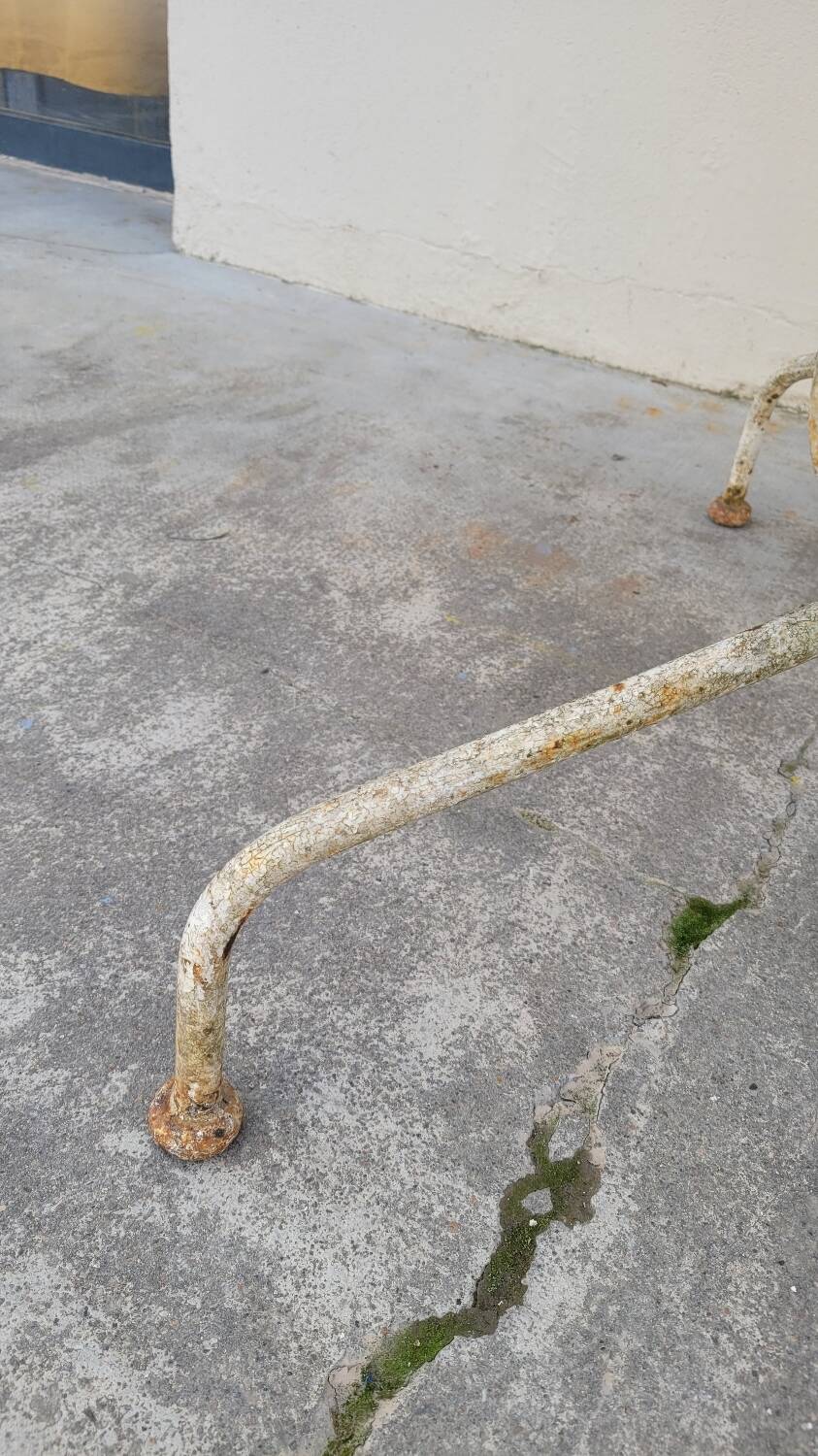 Round Wrought Iron Garden Table 1900s