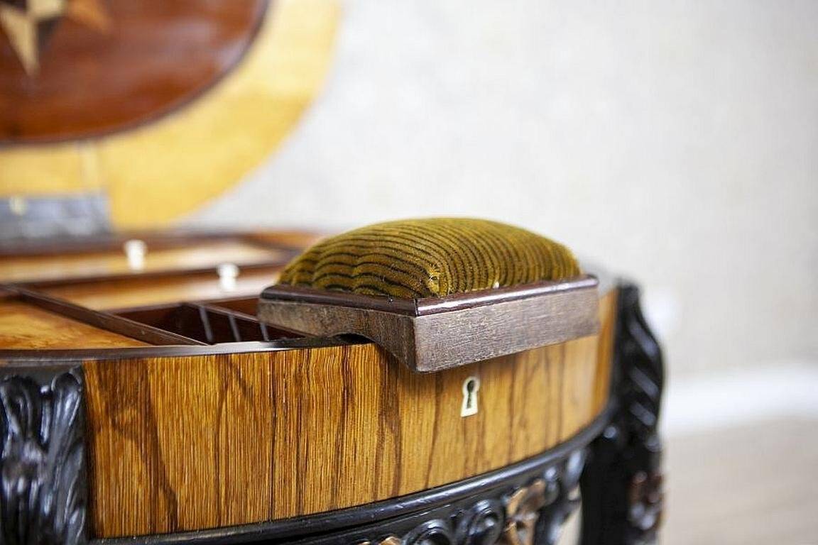 Inlaid Sewing Table in Various Woods, 1890s