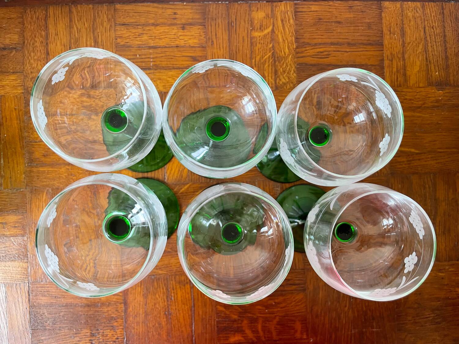 Set of 6 Alsatian white wine glasses