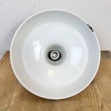 Industrial White Enamel Factory Pendant Lamp from Benjamin USA, 1960s