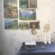 Toile ancienne montagne