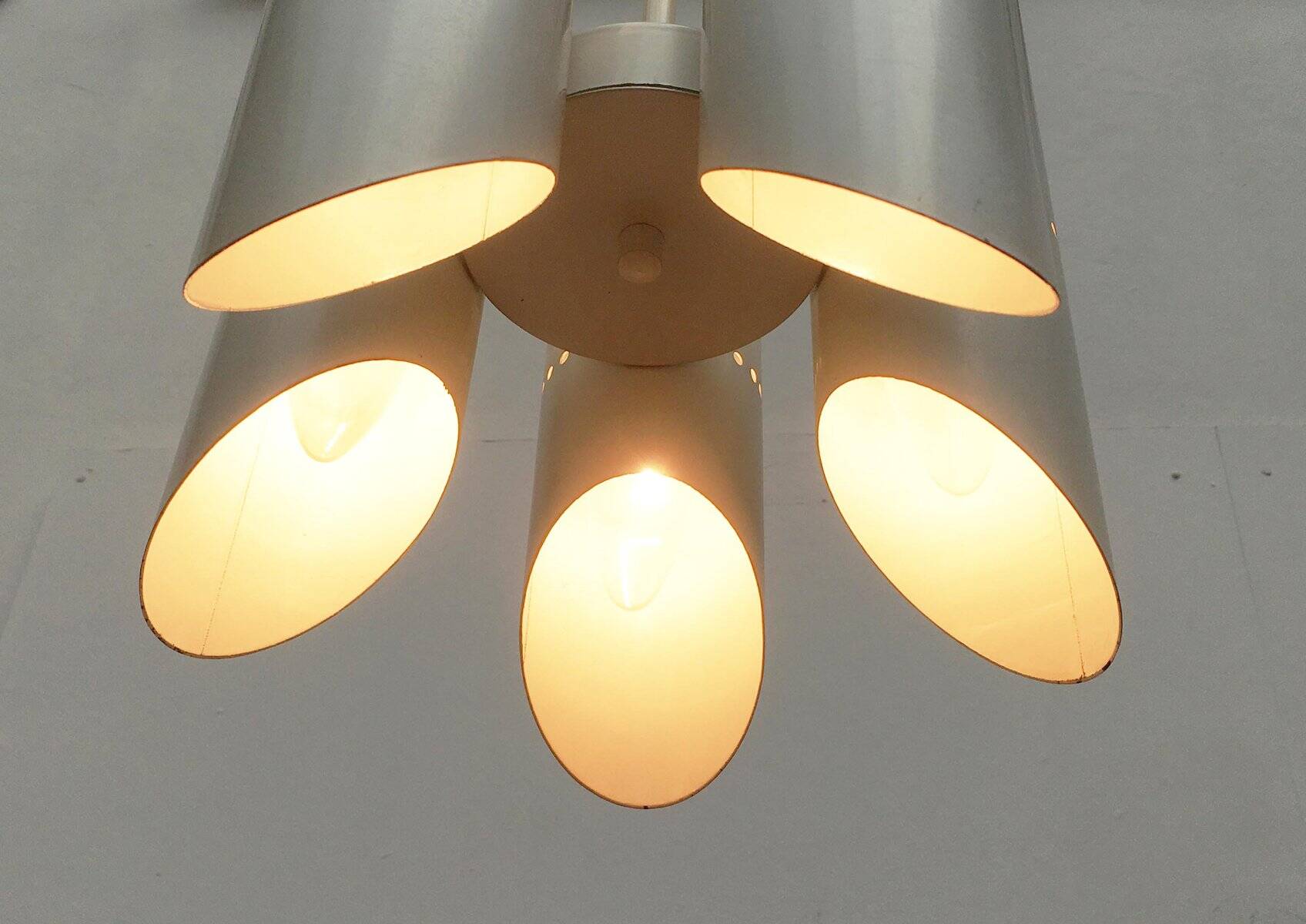 Minimalist German suspension from the mid-century space age, 1960s.