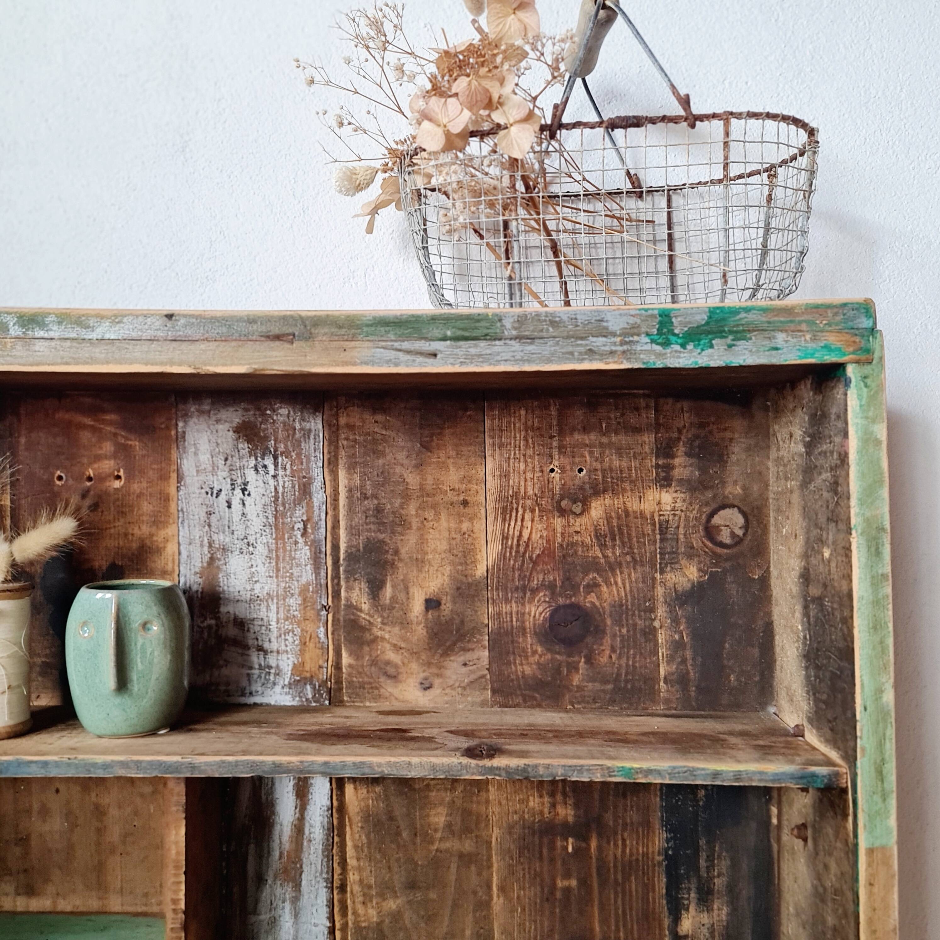 Wooden wall shelf - cubbies