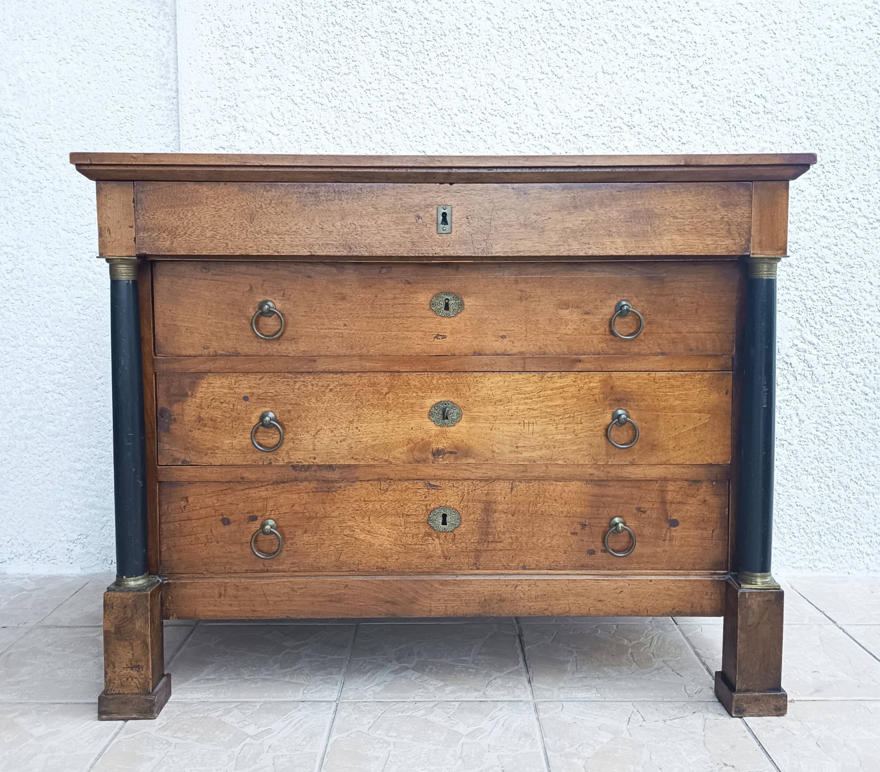 Empire period walnut commode