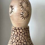 Openwork stoneware lamp, 1970.