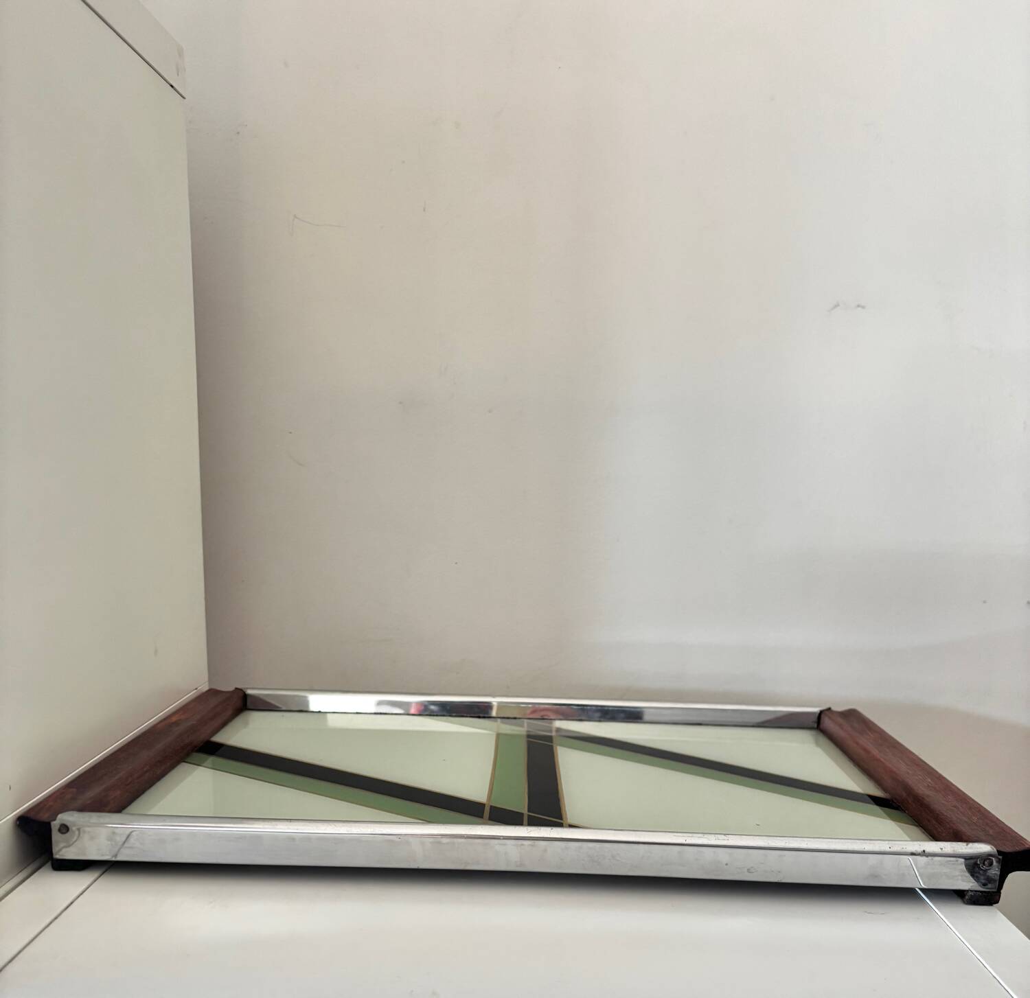 Plateau Art Déco vert menthe italien 1930