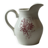 Milk jug Sarreguemines with red rose decoration