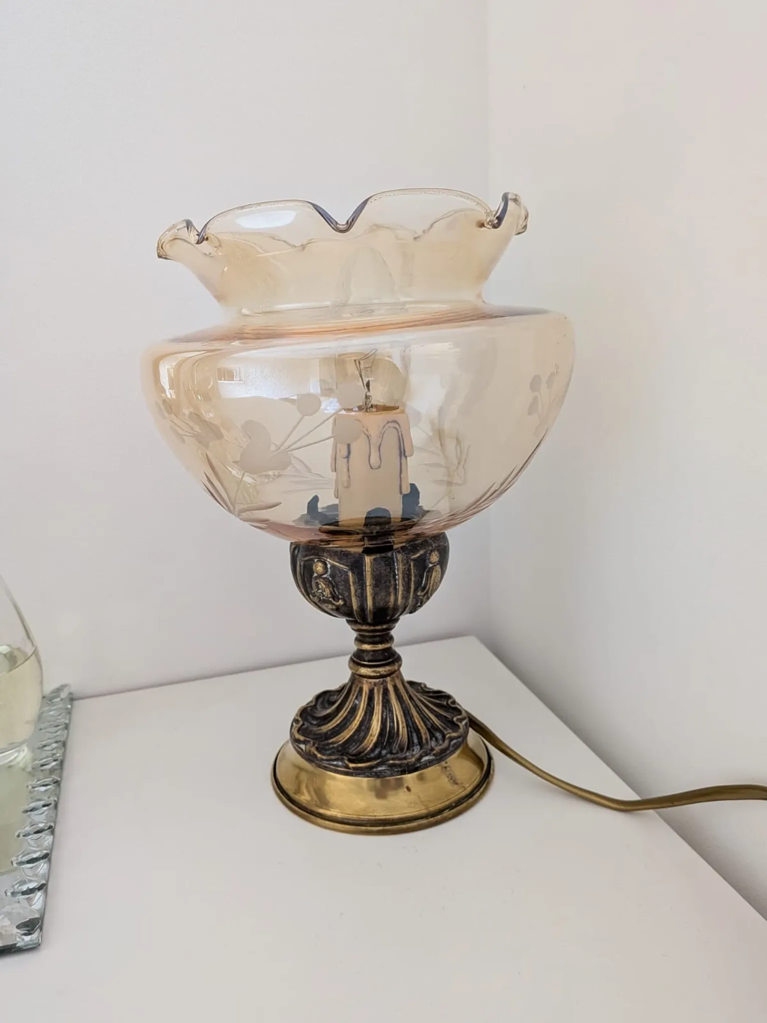 Pair of vintage Targetti bedside lamps - Candle bulb night lights