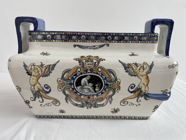 Jardinière, cache pot en faïence de Gien