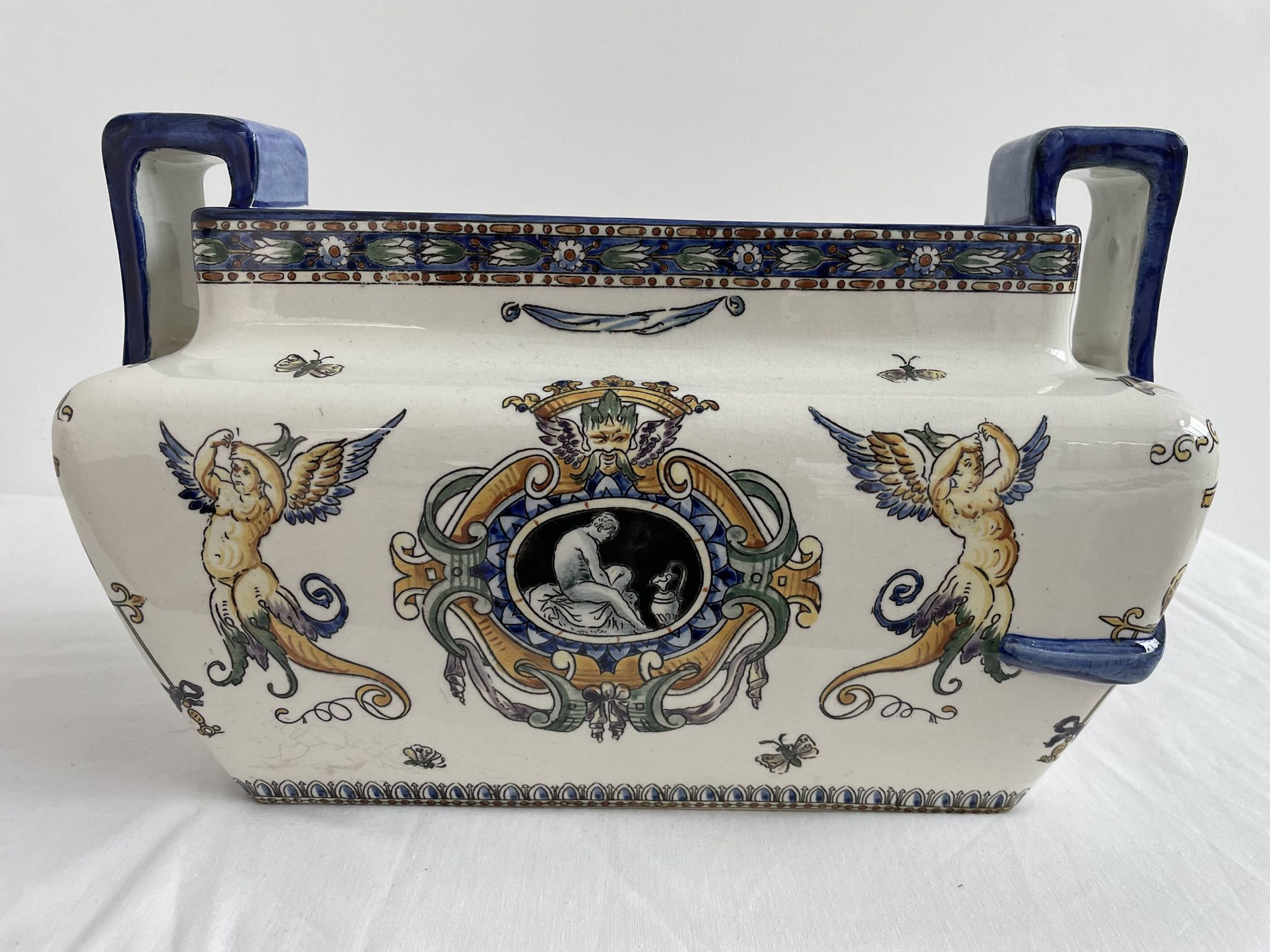 Jardinière, cache pot en faïence de Gien