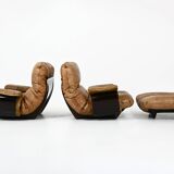 "Marsala" armchairs and poufs by Michel Ducaroy for Ligne Roset, years