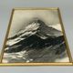 Old photo in black and white artistic mountain in golden frame