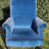 Armchair Napoleon III blue velvet