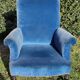 Fauteuil Napoléon III velours bleu