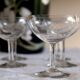 6 mouth-blown champagne glasses 50s