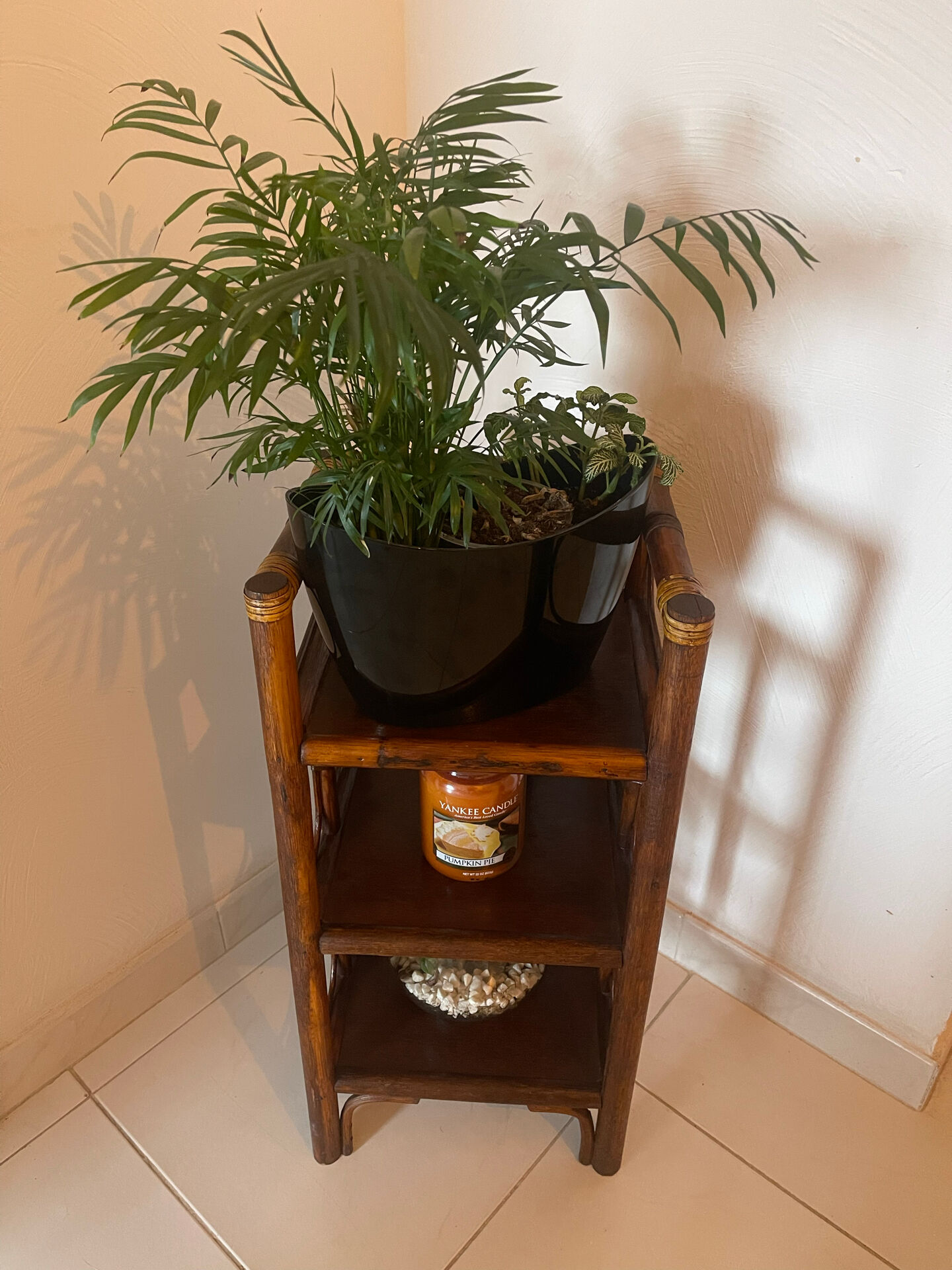 Vintage rattan shelf