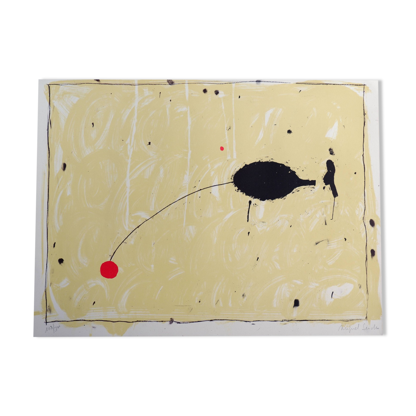 Lithograph "El Punto Rojo" Miguel Sancho (Spain) Signed and numbered by the artist
