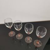 4 verres à vin blanc Luminarc pied rose