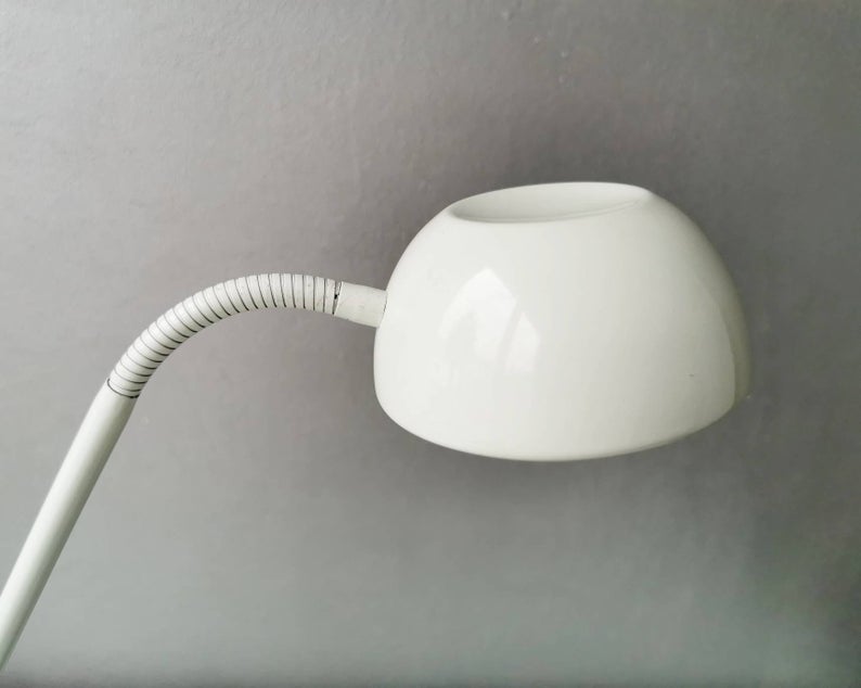 80s Vrieland white metal desk lamp