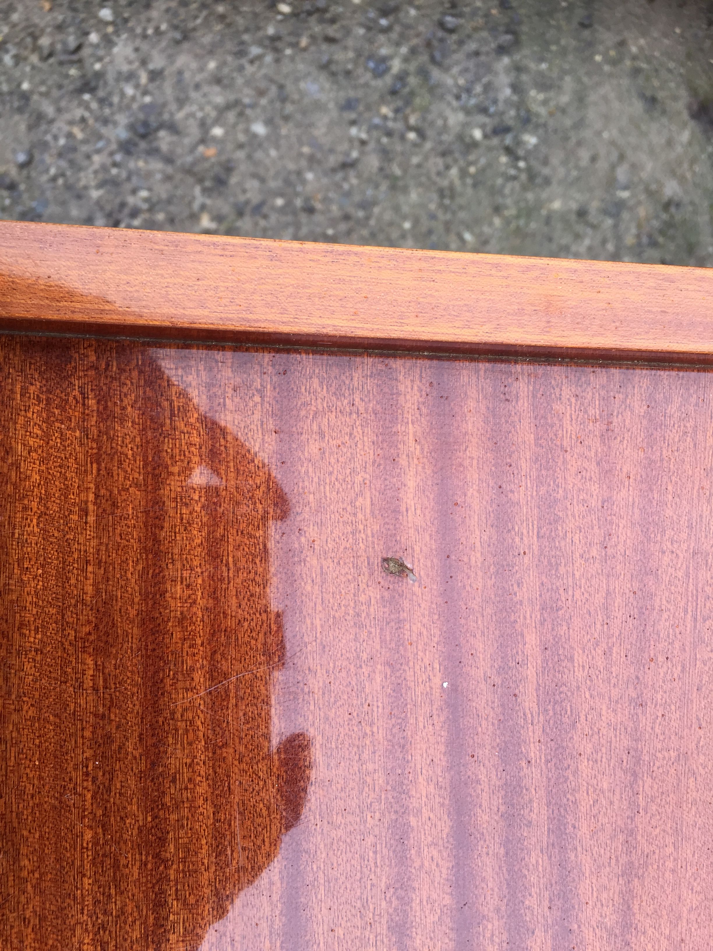 Vintage chest of drawers with 3 drawers in varnished teak
