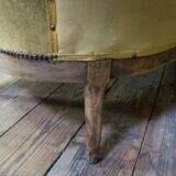 Three-seater velvet canapé in green, Louis Philippe style, 19th century.