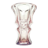 Vase Art Déco, cristal rose, République tchèque, années 1930