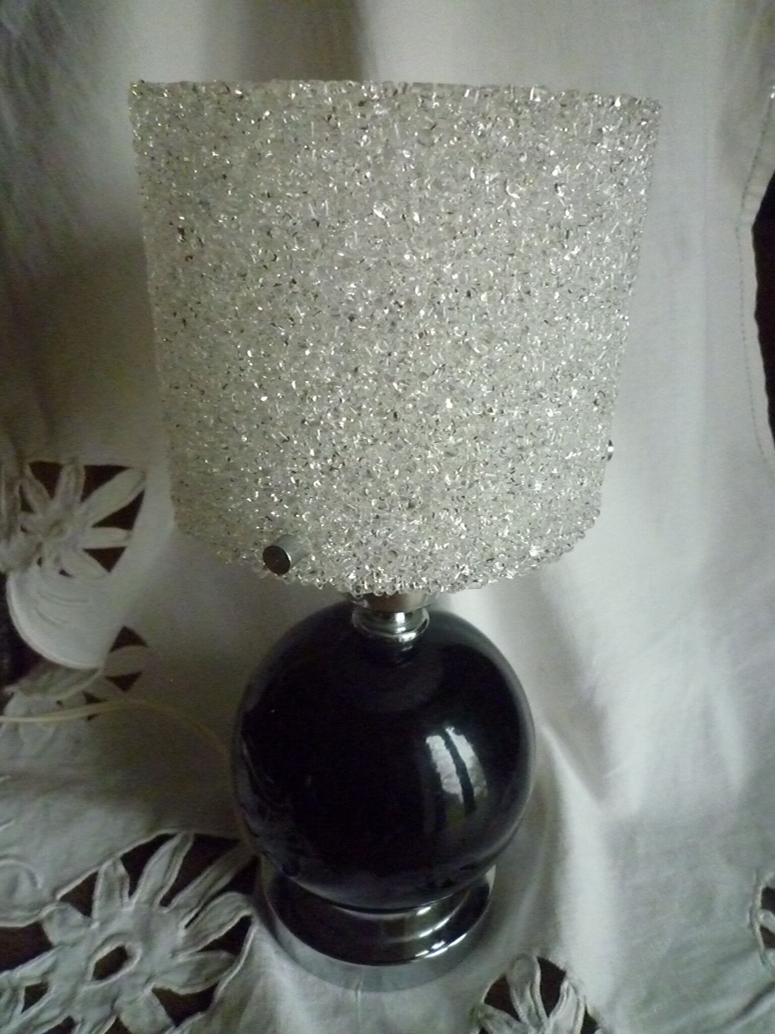 Vintage bedside lamp in Perspex, granite resin 1950
