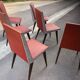 Chaises vintage skaï pied compas