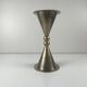 Rare pair of bell and candlestick in the shape of an hourglass, postmodern style - Memphis in metal, 1980.